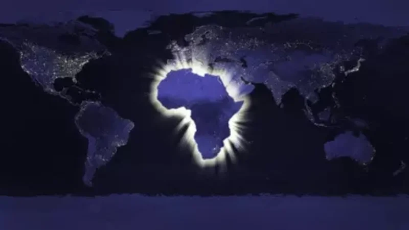 World-map-with-glow-effect-on-Africa